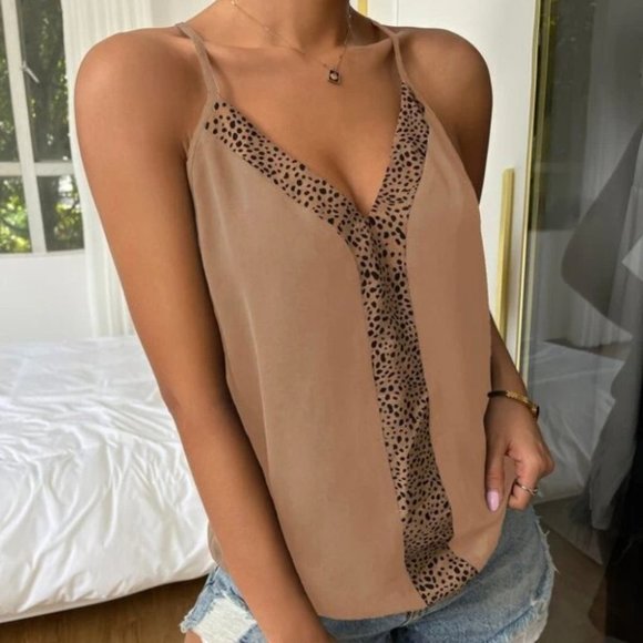 Leopard Print Cami Top - tan - Picture 4 of 6